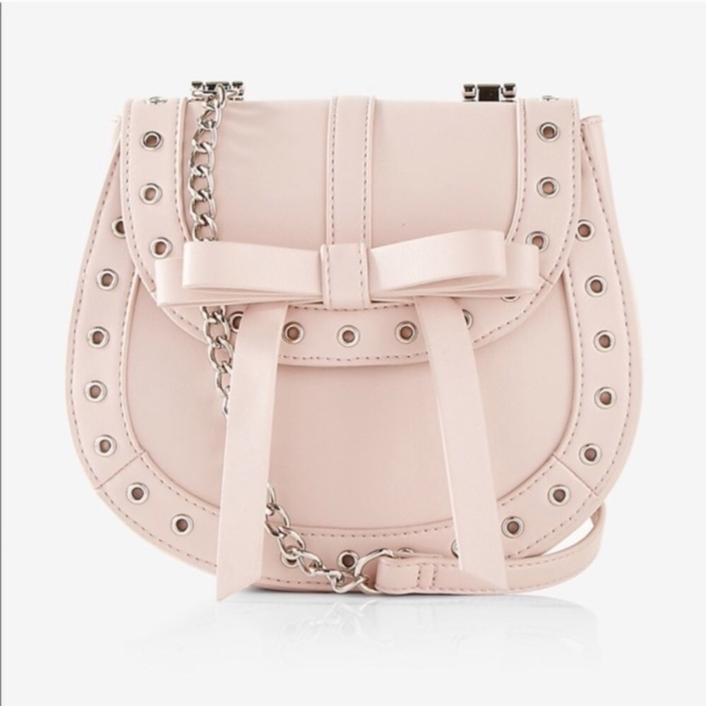 Express Pink Grommet Bow Crossbody Bag